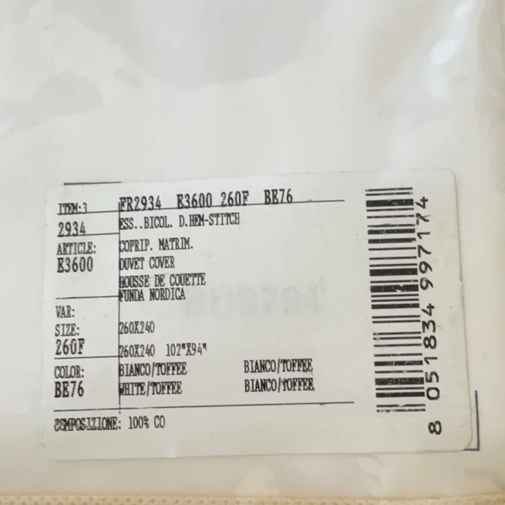 NEW FRETTE KING DUVET COVER IVORY AND WHITE BIANCO/ TOFFEE